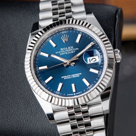 rolex date just 2 blue dial sticks fluted bezel|rolex datejust watches.